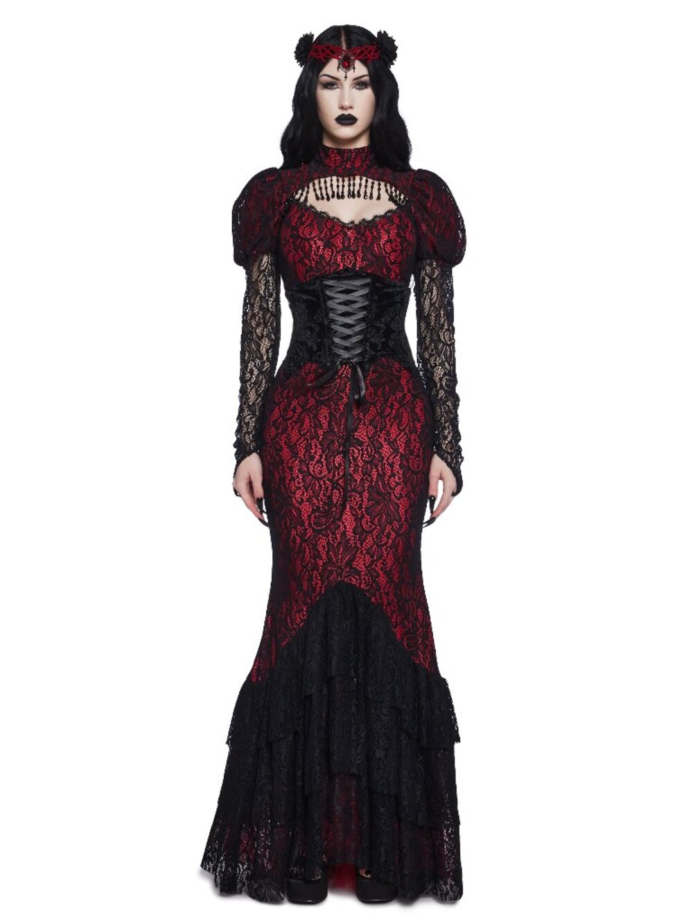 Halloween Goth Witch Vampire Premium Costume Dress Set